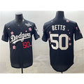 seanshop Los Angeles Dodgers #50 Mookie Betts Black  2025 World Series Patch Tokyo Series Limited Stitched Jersey