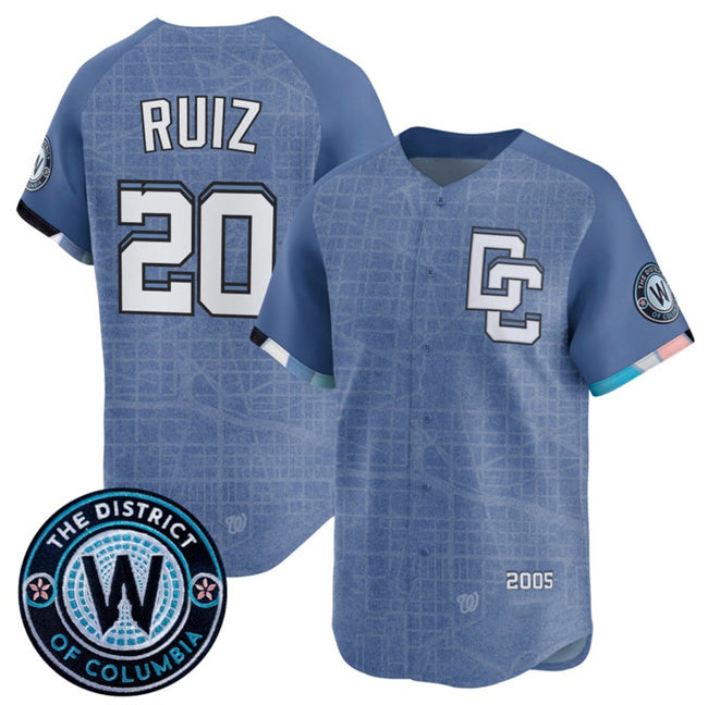seanshop   Washington Nationals #20 Keibert Ruiz Blue  2025 City Connect Limited Stitched Jersey