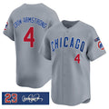 seanshop  Chicago Cubs #4 Pete Crow-Armstrong Gray  'Ryne Sandberg Tribute' Vapor Limited V3 Stitched Jersey