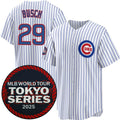 seanshop  Chicago Cubs #29 Michael Busch White  2025 World Tour Tokyo Series Home Stitched Jersey