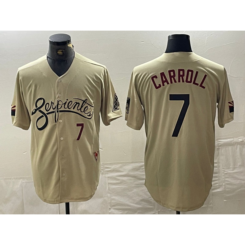 seanshop  Arizona Diamondbacks #7 Corbin Carroll Number 2021 Gold  City Connect Cool Base Stitched Jerseys