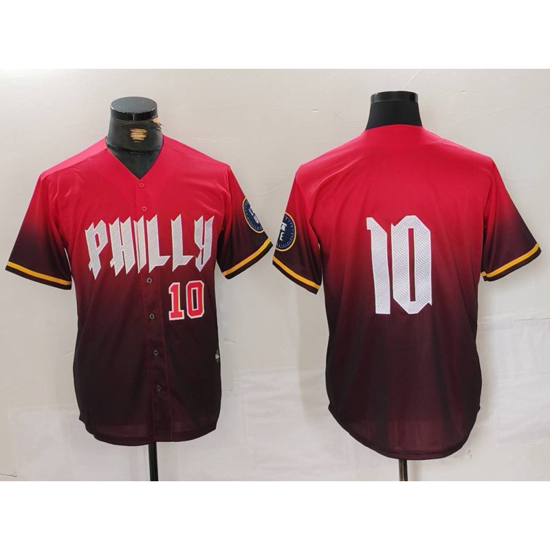 seanshop  Philadelphia Phillies #10 JT Realmuto Red  2024 City Connect Limited Stitched Jerseys