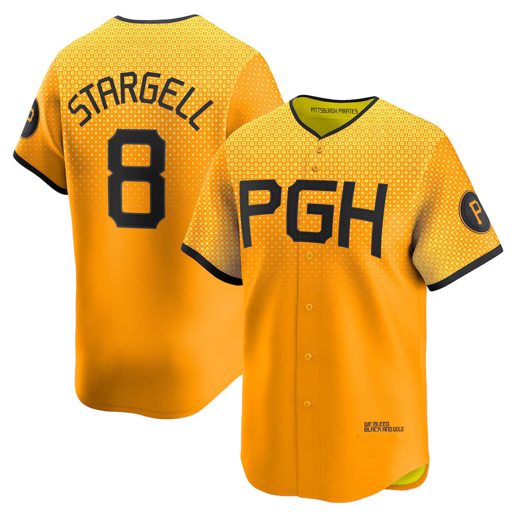 seanshop  Pittsburgh Pirates #8 Willie Stargell Gold  City Connect Limited Player Jersey