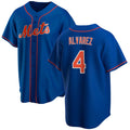 seanshop  New York Mets #4 Francisco ¨¢lvarez Royal  Cool Base Stitched Jersey