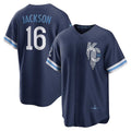 seanshop  Kansas City Royals #16 Bo Jackson Navy  City Connect Replica Player Jersey