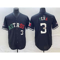 seanshop Houston Astros #3 Jeremy Pena Number Mexico Black  Cool Base Stitched Jersey