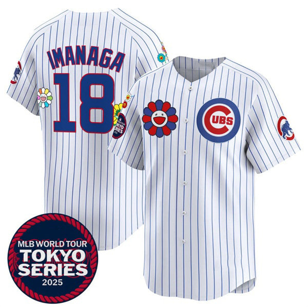 seanshop  Chicago Cubs #18 Sh¨­ta Imanaga White  2025 Tokyo Series Limited Stitched Jersey
