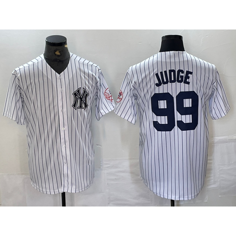 seanshop  New York Yankees #99 Aaron Judge Name White  With Patch 2024 Cool Base Stitched Jersey