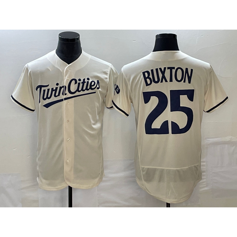seanshop  Minnesota Twins #25 Byron Buxton 2023 Cream  Flex Base Stitched Jersey