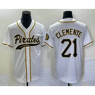 seanshop  Pittsburgh Pirates #21 Roberto Clemente White  Cool Base Stitched Jersey