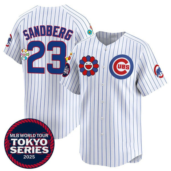 seanshop  Chicago Cubs #23 Ryne Sandberg White  2025 Tokyo Series Limited Stitched Jersey