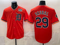 seanshop Detroit Tigers #29 Tarik Skubal Orange  2026 Alternate USA 250' Patch Vapor Premier Limited Stitched Jersey