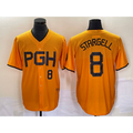seanshop  Pittsburgh Pirates #8 Willie Stargell Number Gold  2023 City Connect Stitched Jersey 2