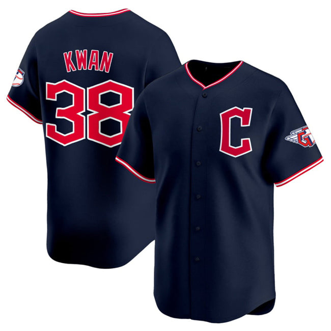 seanshop  Cleveland Guardians #38 Steven Kwan Navy  2025 Alternate Limited Stitched Jersey
