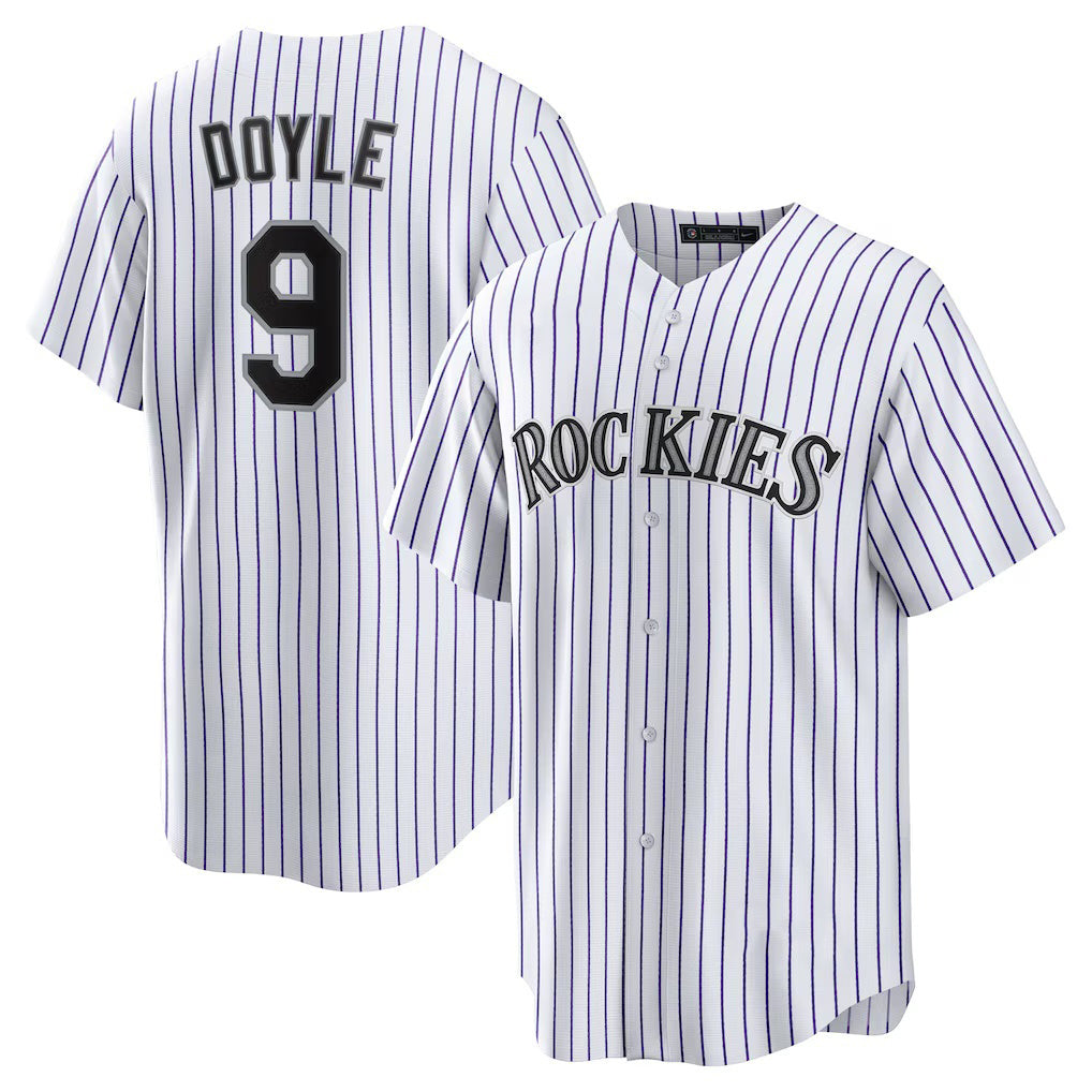 seanshop  Colorado Rockies #9 Brenton Doyle White  Home Replica Jersey