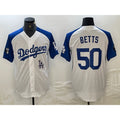 seanshop Los Angeles Dodgers #50 Mookie Betts White  Blue Fashion Stitched Cool Base Limited Jersey 2