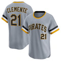 seanshop  Pittsburgh Pirates #21 Roberto Clemente Gray  Throwback Cooperstown Collection Limited Jersey