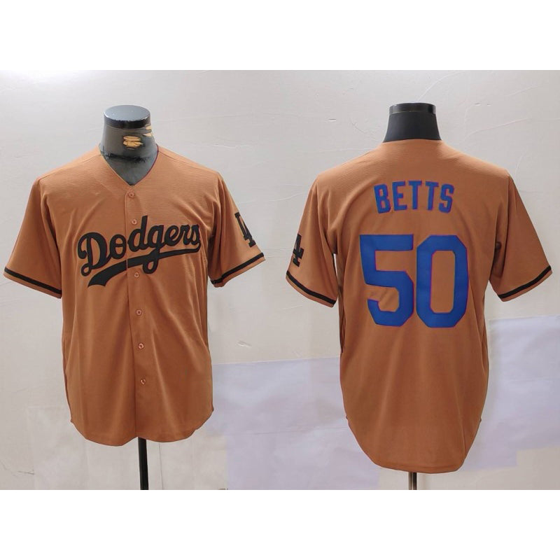seanshop Los Angeles Dodgers #50 Mookie Betts Olive  Cool Base Limited Stitched Jersey