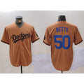 seanshop Los Angeles Dodgers #50 Mookie Betts Olive  Cool Base Limited Stitched Jersey