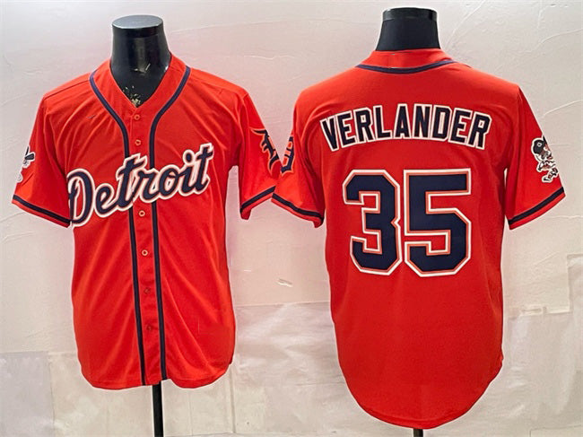 seanshop Detroit Tigers #35 Justin Verlander Orange  2026 Cool Base Stitched Jersey