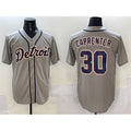 seanshop Detroit Tigers #30 Kerry Carpenter Grey  Cool Base Stitched Jersey