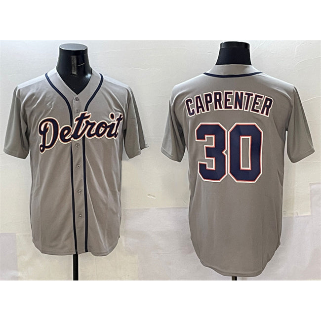 seanshop Detroit Tigers #30 Kerry Carpenter Grey  Cool Base Stitched Jersey