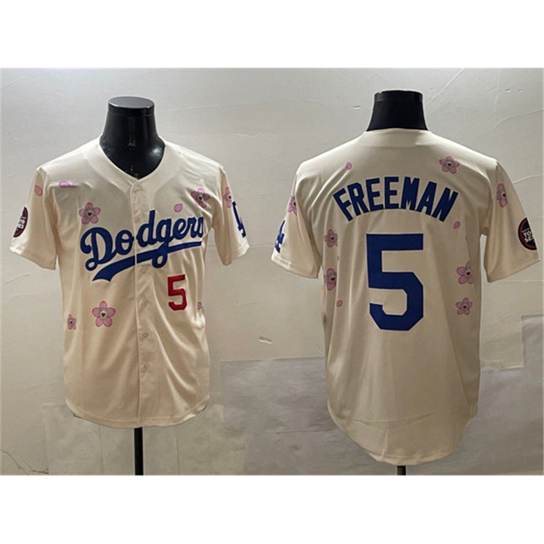 seanshop Los Angeles Dodgers #5 Freddie Freeman Cream  2025 Tokyo Series Limited Stitched Jersey