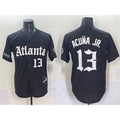 seanshop Atlanta Braves #13 Ronald Acuna Jr. Black  Gothic South x Outkast Edition Vapor Limited Stitched Jersey