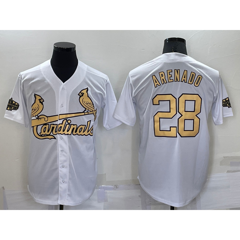 seanshop  St. Louis Cardinals #28 Nolan Arenado White  2022 All Star Stitched Cool Base Jersey