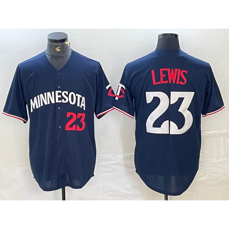 seanshop  Minnesota Twins #23 Royce Lewis Number 2023 Navy Blue  Cool Base Stitched Jersey 2