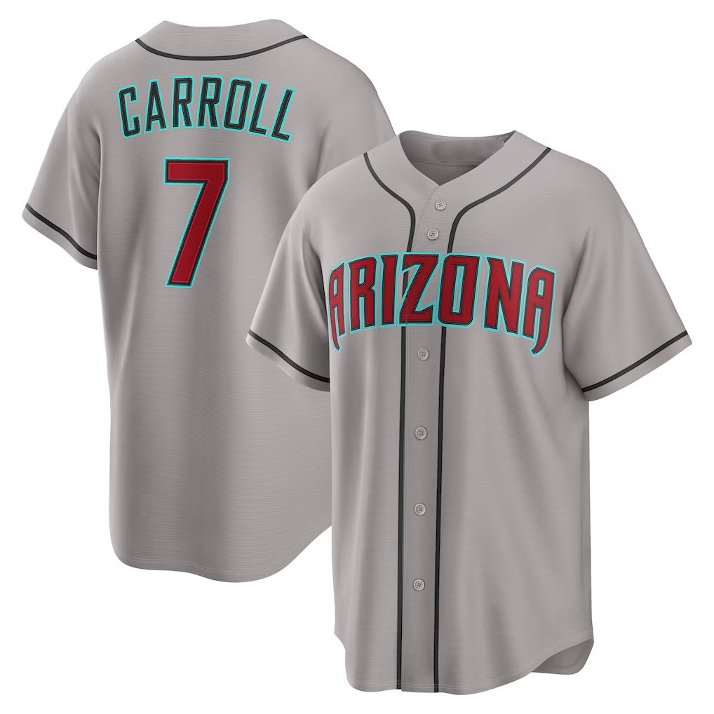 seanshop  Arizona Diamondbacks #7 Corbin Carroll Gray  Road Replica Jersey