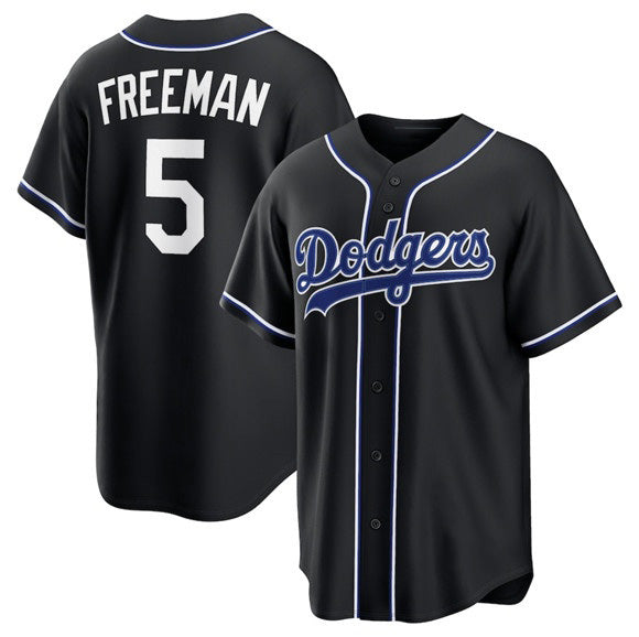 seanshop Los Angeles Dodgers #5 Freddie Freeman 2026 Black  Out Stitched Jersey