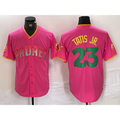 seanshop  San Diego Padres #23 Fernando Tatis Jr. Pink  Cool Base Stitched Jersey 2