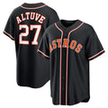 seanshop Houston Astros #27 Jose Altuve 2026 Black  Out Stitched Jersey