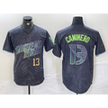 seanshop  Tampa Bay Rays #13 Junior Caminero Number Charcoal  2024 City Connect Limited Stitched Jerseys