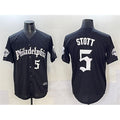 seanshop  Philadelphia Phillies #5 Bryson Stott Black  Gothic Vapor Limited Stitched Jersey