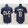 seanshop  Cleveland Guardians #11 Jose Ramirez Number Navy  2024 City Connect Limited Stitched Jersey