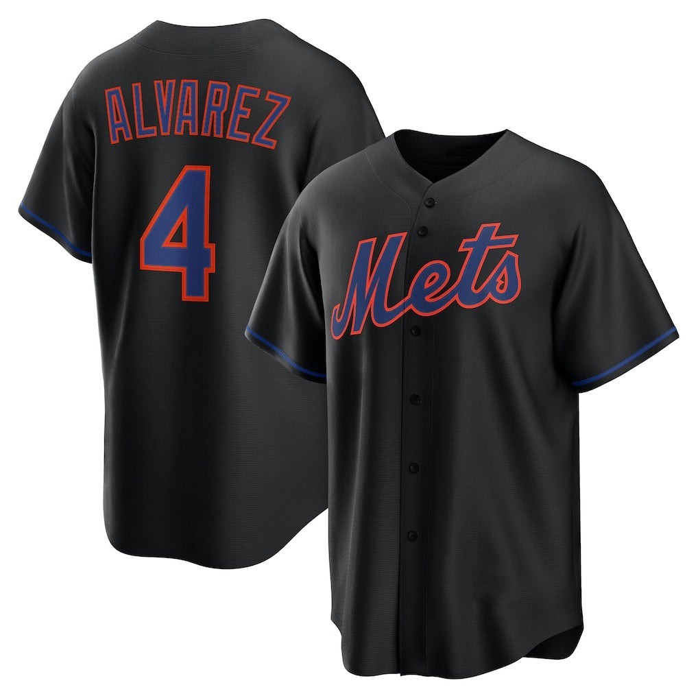 seanshop  New York Mets #4 Francisco Alvarez Black  Alternate Replica Jersey