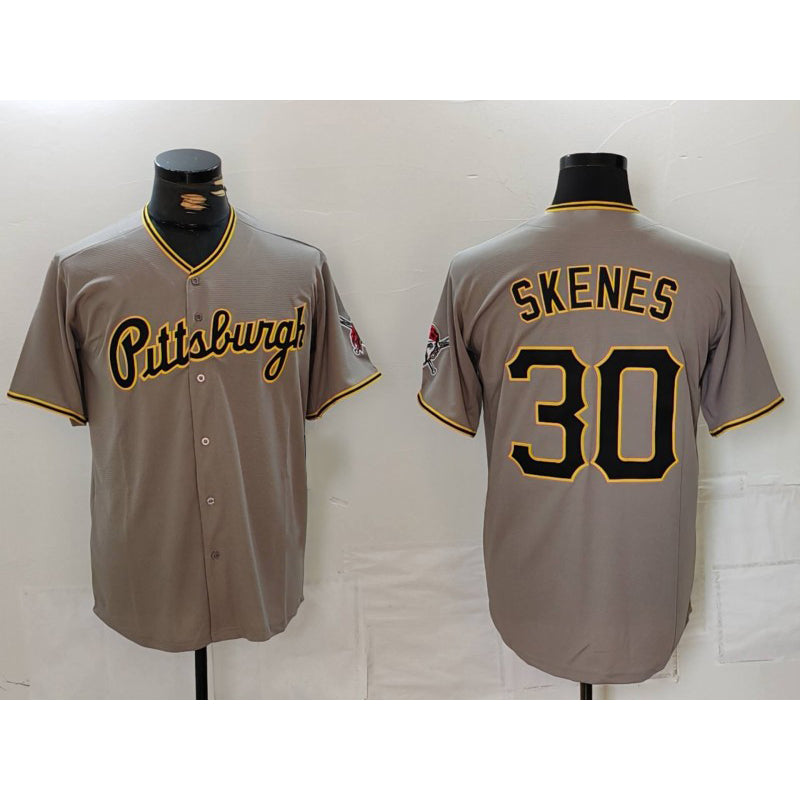 seanshop  Pittsburgh Pirates #30 Paul Skenes Grey  Stitched Jersey