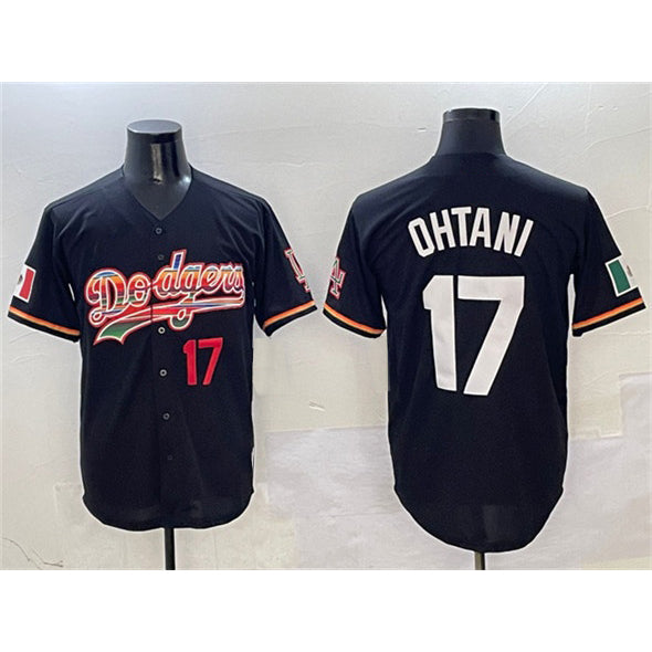 seanshop Los Angeles Dodgers #17 Shohei Ohtani Black  Mexico Limited Stitched Jersey