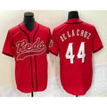seanshop Cincinnati Reds #44 Elly De La Cruz Red  With Patch Cool Base Stitched Jersey