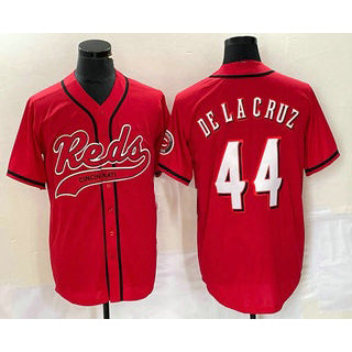 seanshop Cincinnati Reds #44 Elly De La Cruz Red  With Patch Cool Base Stitched Jersey