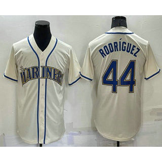 seanshop  Seattle Mariners #44 Julio Rodriguez Cream  Stitched Cool Base Jersey