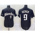 seanshop    Milwaukee Brewers #9 Bob Uecker Black  'Gothic 414 Shadows Edition' Vapor Premier Limited Stitched Jersey