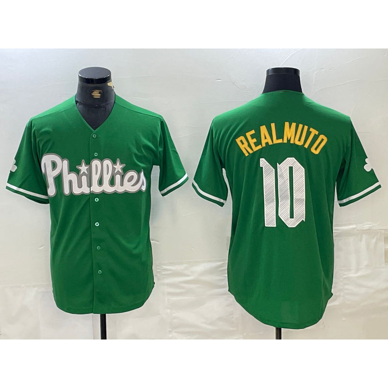 seanshop  Philadelphia Phillies #10 JT Realmuto Kelly Green  Cool Base Jersey