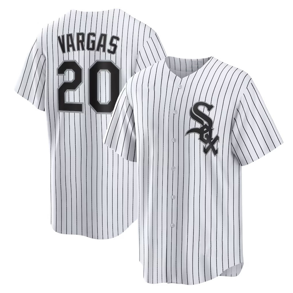 seanshop  Chicago White Sox #20 Miguel Vargas White  Home Replica Jersey