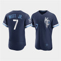 seanshop  Kansas City Royals #7 Bobby Witt Jr. 2022 Navy  City Connect Flex Base Stitched Jersey
