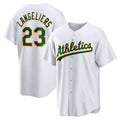 seanshop  Oakland Athletics  #23 Shea Langeliers White  Home Replica Jersey
