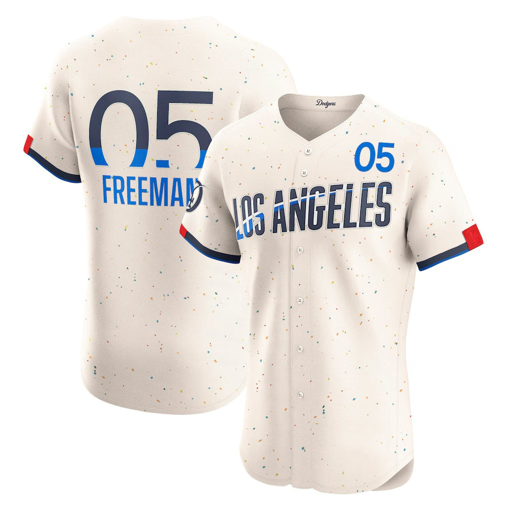seanshop Los Angeles Dodgers #5 Freddie Freeman Cream  City Connect Elite Jersey