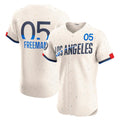 seanshop Los Angeles Dodgers #5 Freddie Freeman Cream  City Connect Elite Jersey
